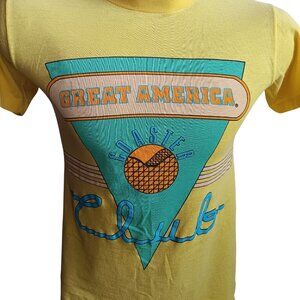 Small Single Stitch T-shirt Great America Roller Coaster Club 1980's Puff Print